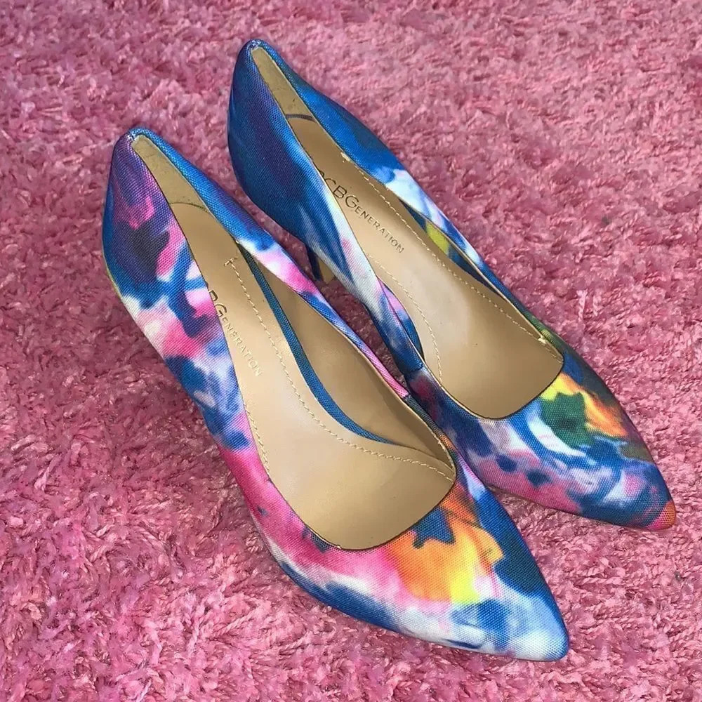 BCBG Multicolored Pointed Toe Heels